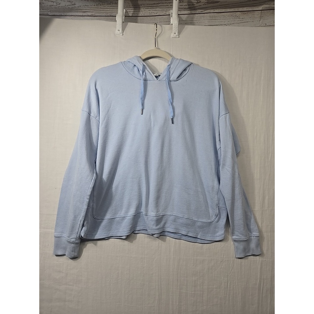 PJ Salvage Blue Hooded Pullover Sweatshirt Top Women's M Long Sleeve Lounge
